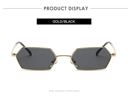 New Personalized Small Frame Polygon Sunglasses Retro Women Square Sun Glasses Fashion Men Street Photography Eyeglasses