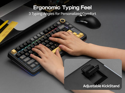 EPOMAKER X AULA EA75 MAX 75% ANSI US Layout Hot-Swap Gasket Wired/BT/2.4GHz Wireless Mechanical Keyboard with Screen & Knob