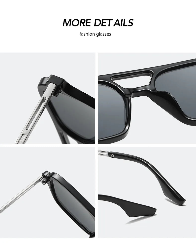Square Small Frame Double Beam Sunglasses Pilot Retro Sunglasses Instagram Popular Classic Sunglasses 3517