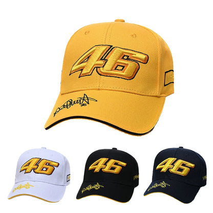 Boné de basebol unissexo hip-hop com letras, ajustável, n.º 46, design F1 Racing e motociclismo, para desporto ao ar livre, casual, com proteção solar para homem