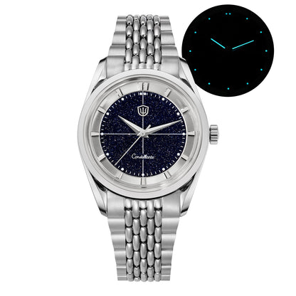 Watchdives WD1954 Classic Black Quartz Watch 36Mm Sandstone Dial VH31 Watch Luminous Waterproof Brushing 316L Steel Luxury Watch