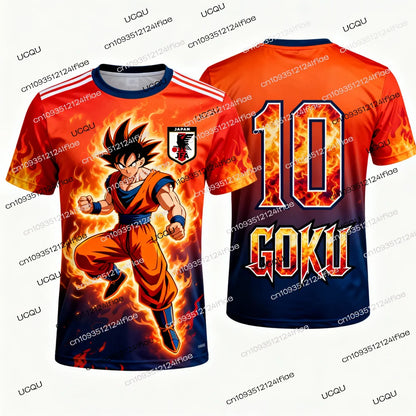 FamilyMatching 2026 New Dragon Ball Z Special Edition Men's Soccer Jersey T-Shirt, Kids Goku T-Shirt, Outdoor Casual Sportswear