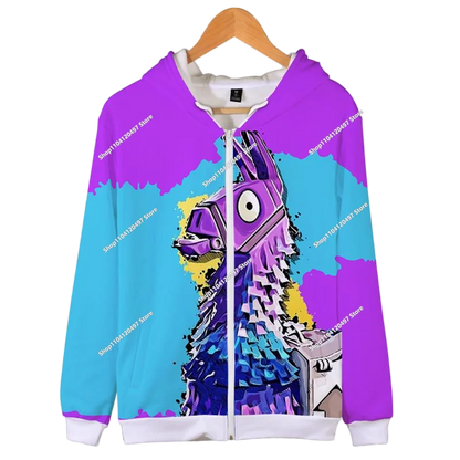 2024 New Game Zipper Hoodie, Children's Sweatshirt Fortnite Pullover Sweatshirts, Fashion Boys and Girls Clothing