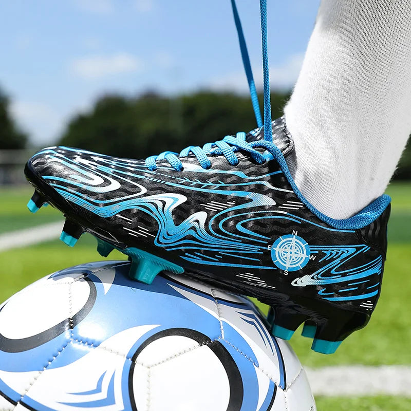 Chaussures de football unisexes AG Stud pour hommes et femmes, crampons de football légers, antidérapants, respirants, baskets d'entraînement, pour terrain en herbe naturelle, match F