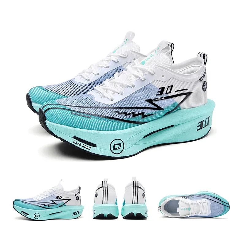 Men's Carbon Board Sneakers Anti-Slip Cushioned Comfortable Racing Training Running Shoes Mesh Tennis Shoes Casual for Women