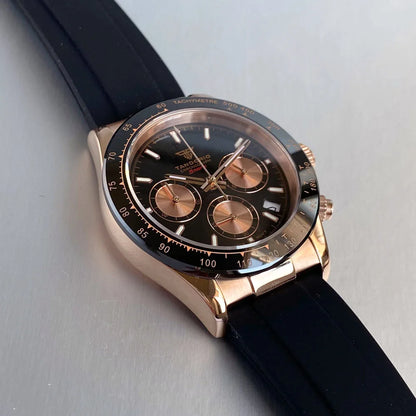 Luxuriöse VK63 Herrenuhr mit Quarzwerk, Business-Chronograph, 39mm, Stahl/Roségold, Datum, leuchtendes Zifferblatt, voll funktionsfähiger Chronograph