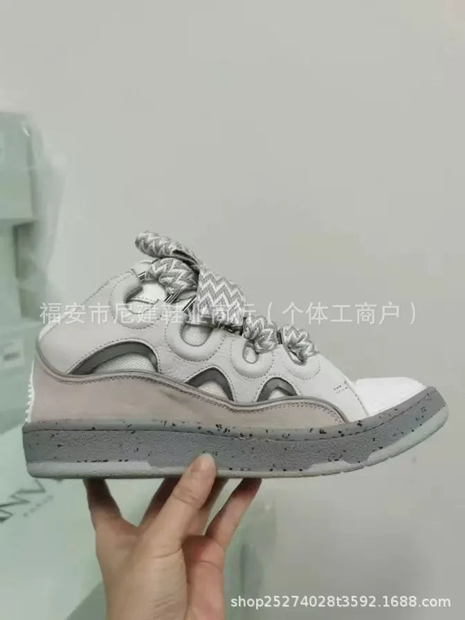 Comfortable High Heel Skate Shoes Thick Bottom Casual Sporty Dad Bag Shoes Vietnamese Cambodian New Style Knot Tied Slip-On