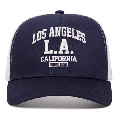 LOS ANGELES embroidered men's and women's outdoor sports event cap American trucker net hat trend fashion