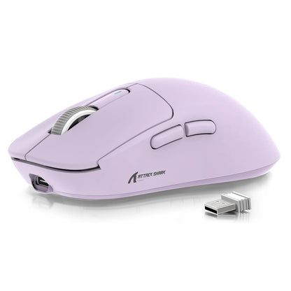 ATTACK SHARK X3 trådlös gamingmus, 49g ergonomisk PC-mus, trippellägen, PAW3395 26K DPI optisk sensor, programmerbara knappar