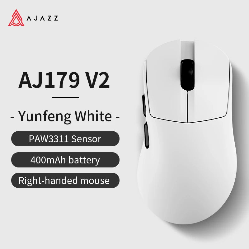 Ασύρματο Gaming Ποντίκι Ajazz AJ179 APEX με Βάση Έγχρωμης Οθόνης, Bluetooth, PAW3395, Μπαταρία 400mAh, Ρυθμός Ανανέωσης 8000Hz
