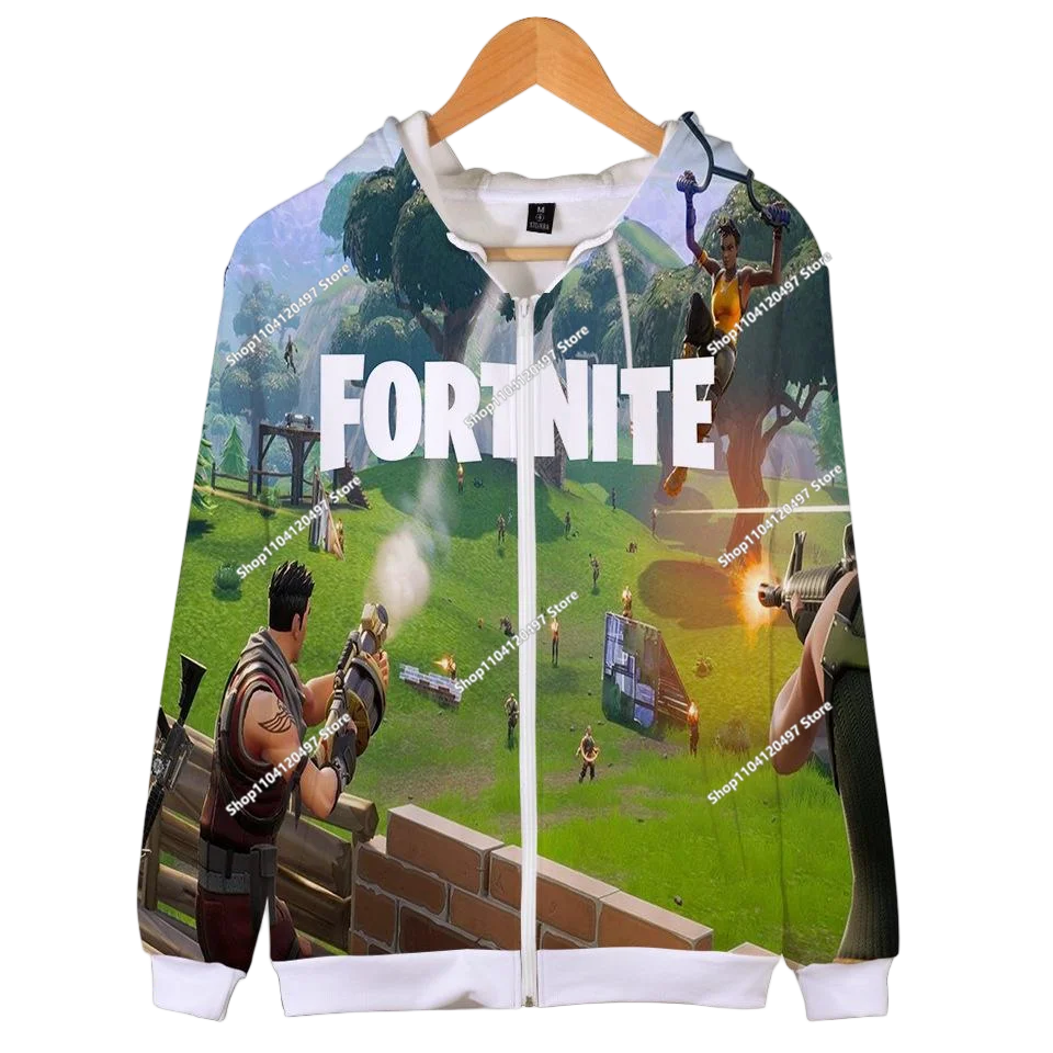 2024 New Game Zipper Hoodie, Children's Sweatshirt Fortnite Pullover Sweatshirts, Fashion Boys and Girls Clothing