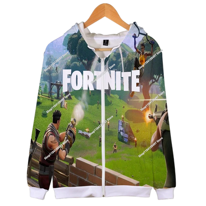 2024 New Game Zipper Hoodie, Children's Sweatshirt Fortnite Pullover Sweatshirts, Fashion Boys and Girls Clothing