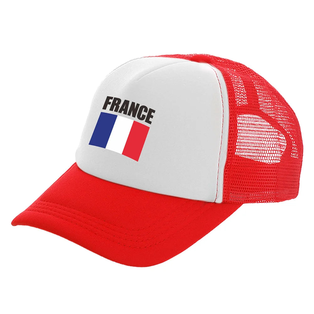 Cappelli trucker Francia alla moda, cappelli Francia cool, cappellino da baseball estivo da outdoor con rete parasole