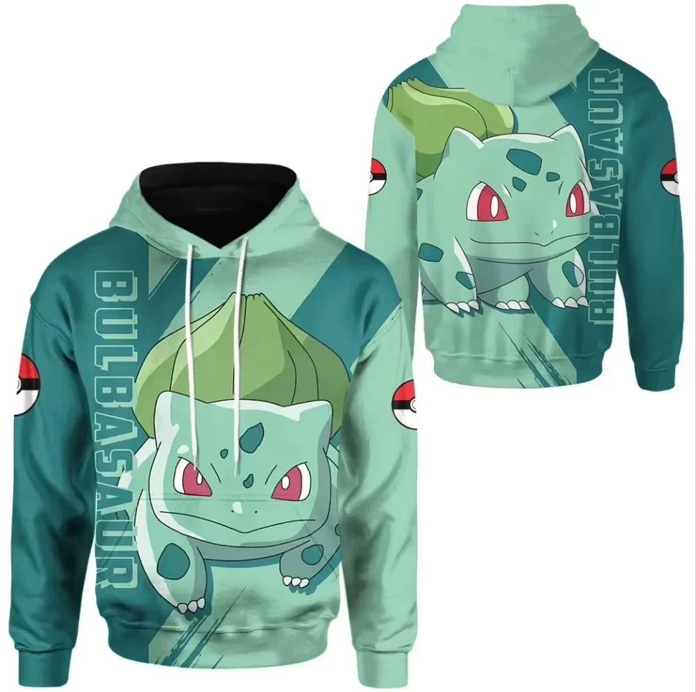 New Pokémon Pikachu Children Printed Top cosplay Hooded Fashion Trendy Casual Long-sleeved Pullover Sweatshirt Birthday Gift