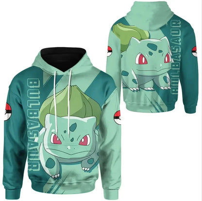 New Pokémon Pikachu Children Printed Top cosplay Hooded Fashion Trendy Casual Long-sleeved Pullover Sweatshirt Birthday Gift