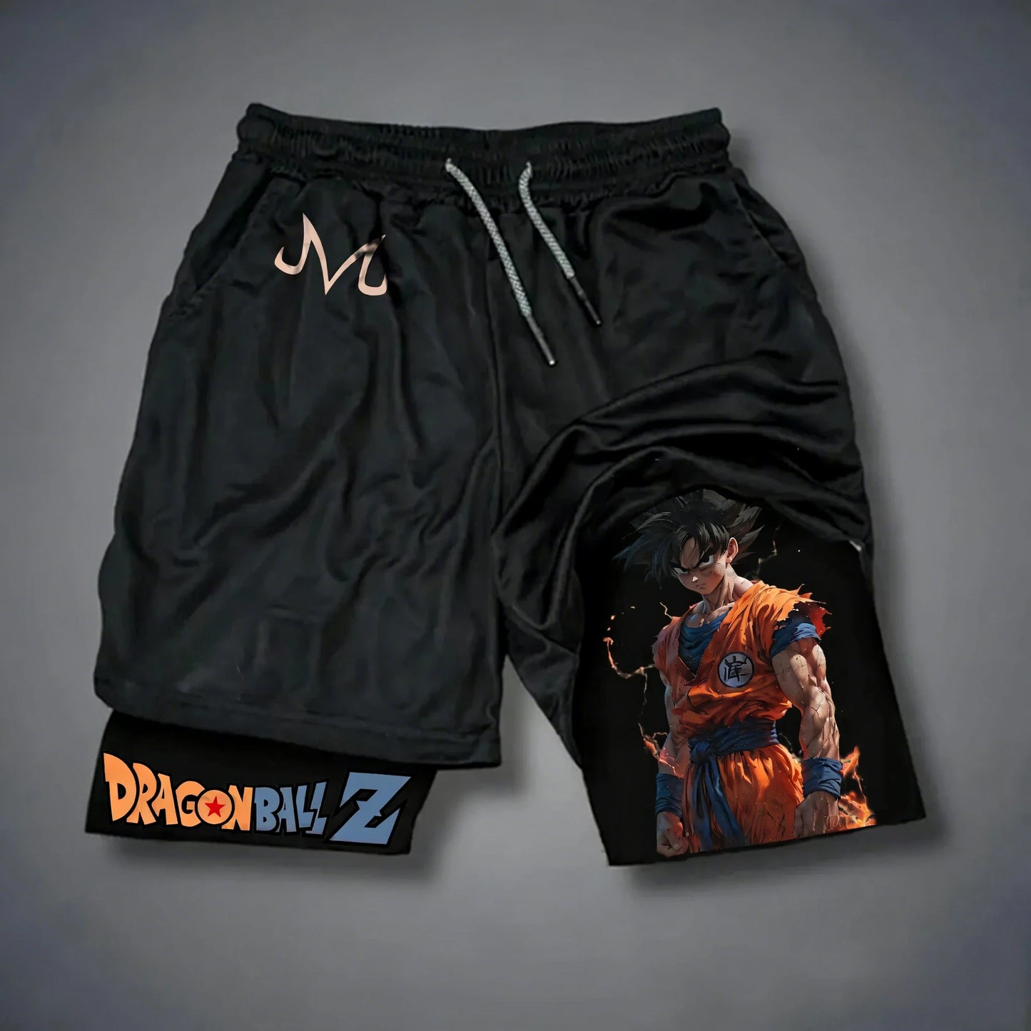 Dragon Ball Wukong Printed Double Layer Shorts Elastic Men's and Women's Spring and Summer Breathable Sports Shorts