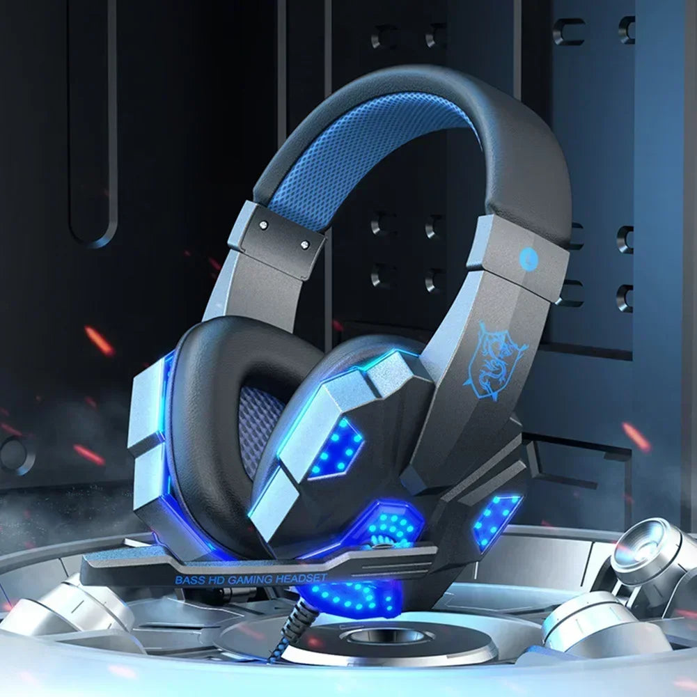 Creative Wired Gaming Headset with Microphone – LED Light Bass Stereo Gaming Headphones for PC, PS4, PS5, Xbox – High Quality Gaming Headset