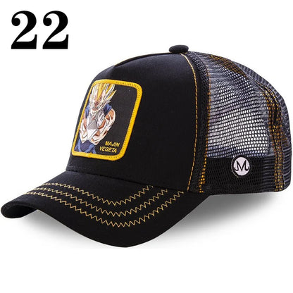 Dragon Ball DRAGONBALL síťovaná čepice, kreslená síťovaná čepice, pánská a dámská baseballová čepice, módní čepice s nášivkou, trucker čepice