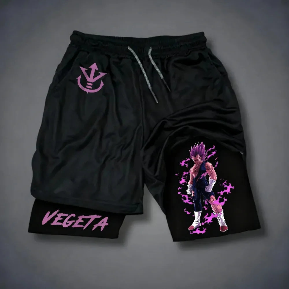Dragon Ball Z Super Saiyan Goku Anime Print 2026 Summer New Unisex Loose Sports Breathable Quick Drying Double-layer Shorts