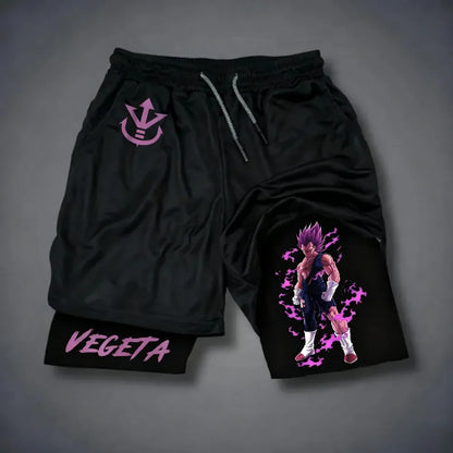 Dragon Ball Z Super Saiyan Goku Anime Print 2026 Summer New Unisex Loose Sports Breathable Quick Drying Double-layer Shorts