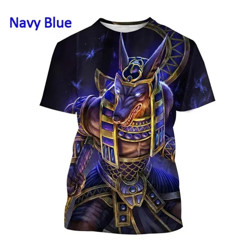 Grim Reaper Anubis Tee Shirts 3D Printed Ancient Egyptian God T Shirt Eye of Egypt Pharaoh Fashion Harajuku Short Sleeve T-shirt
