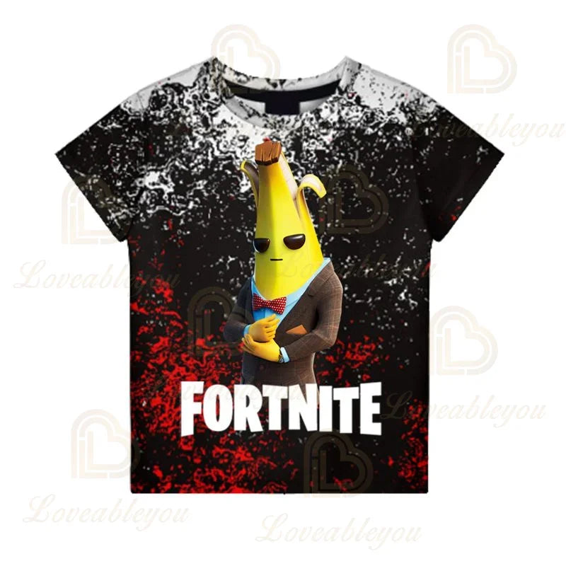 T-shirt Battle Royale Fortnite Victory per bambini, top per bambine e bambini, abbigliamento Harajuku, magliette 3D per bambini, 2025 NUOVO DESIGN