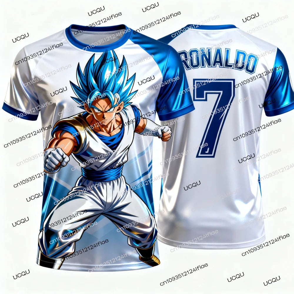 Dragon Ball Z Special Edition Ronaldo No. 7 Football Jersey T-shirt Fan Special Jersey Set KidsVegeta Football Training Uniform
