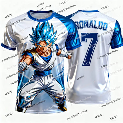 Dragon Ball Z Special Edition Ronaldo No. 7 Football Jersey T-shirt Fan Special Jersey Set KidsVegeta Football Training Uniform