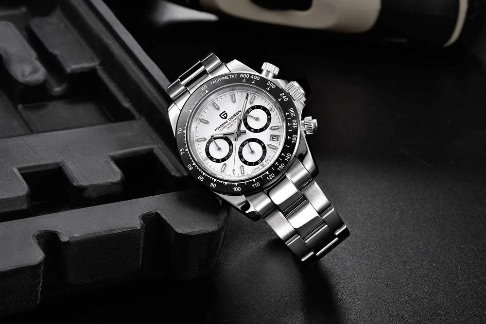 Pánske hodinky PAGANI DESIGN – Model s farebnými ciferníkmi, luxusné náramkové hodinky s kremeňovým strojčekom, chronograf vybavený strojčekom