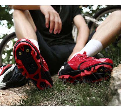 New Men’s and Women’s Bicycle Shoes Outdoor Cycling Shoes with Three Functional Soles Professional Training Shoes
