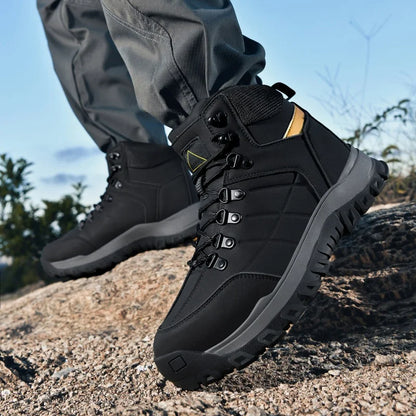 Chaussures de randonnée pour hommes, nouvelles, antidérapantes, semelle résistante à l'usure, bottes en cuir PU pour le camping, bottes de sport respirantes pour la marche en forêt et les activités de plein air.