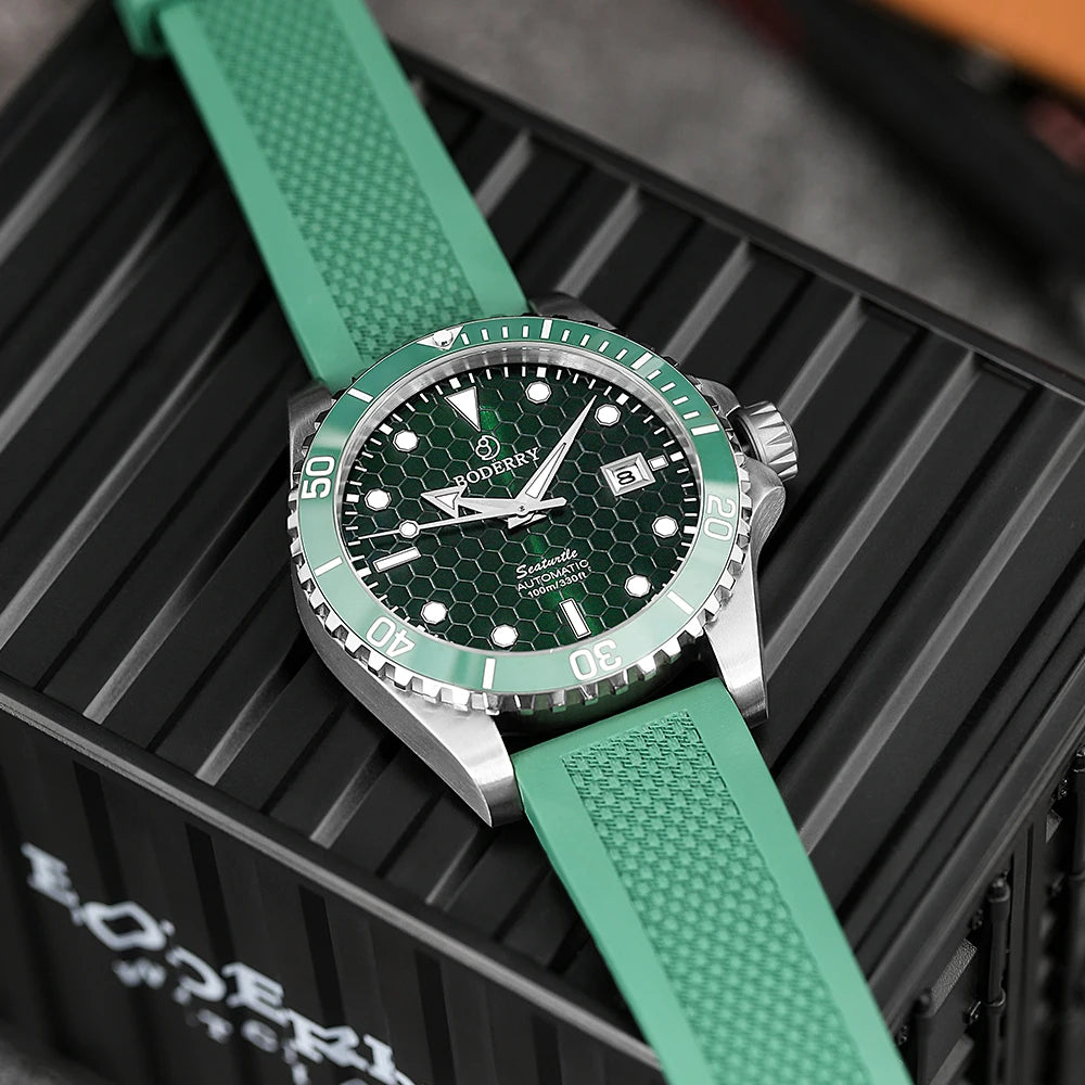 Boderry Seaturtle Titanium Diver Watch Men Luxury Bronze Watches Automatic Mechanical Wristwatch Sport 200M Waterproof Luminous