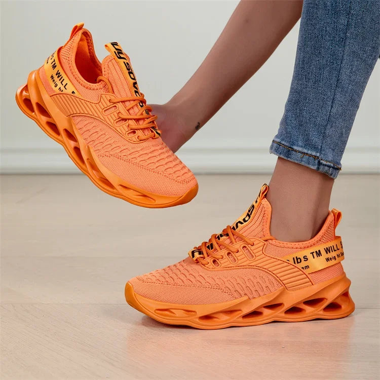 Rosa fritidssneakers för damer och herrar Blade-skor storlek 46 Lätta, andningsbara löparskor för herrar Sportiga sneakers i mesh