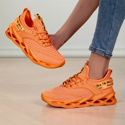 Rosa fritidssneakers för damer och herrar Blade-skor storlek 46 Lätta, andningsbara löparskor för herrar Sportiga sneakers i mesh