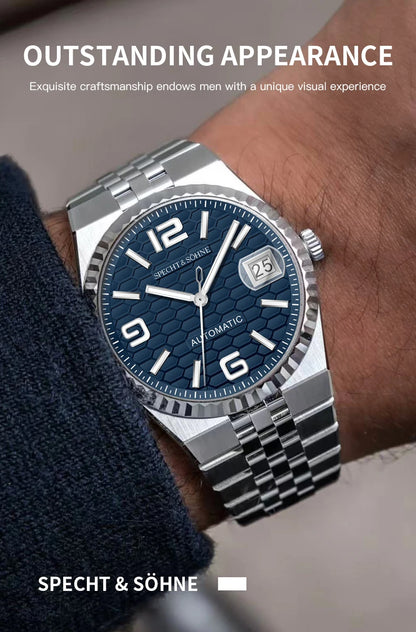 Specht & Söhne New Men's Watches Miyota 8215 Automatic Mechanical Wristwatches Stainless Steel Watch Men's Watch 37MM