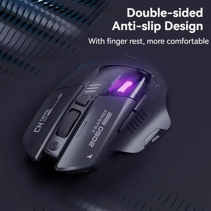 Mouse da gioco Inphic A9 Pro tri-mode, indicatore di alimentazione con guida luminosa colorata, DPI regolabili, macro driver, ergonomico, 12800DPI