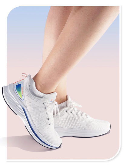 Baasploa Women Sport Shoes Comfort Lightweight Running Shoes for Women Mesh Breathable Casual Sneakers White Walking Sneakers