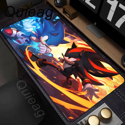 Anime Sonic The Hedgehog Mousepad XXL Deskmat With Lockrand Gaming Accessories Mousepad HD Print Gaming Keyboard Pad Padding Mat
