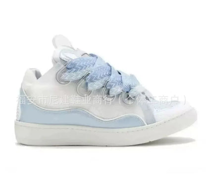 Comfortable High Heel Skate Shoes Thick Bottom Casual Sporty Dad Bag Shoes Vietnamese Cambodian New Style Knot Tied Slip-On
