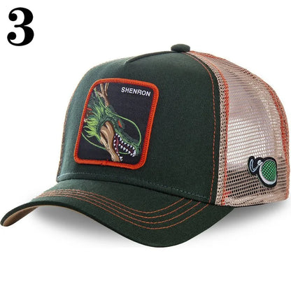 Dragon Ball DRAGONBALL síťovaná čepice, kreslená síťovaná čepice, pánská a dámská baseballová čepice, módní čepice s nášivkou, trucker čepice