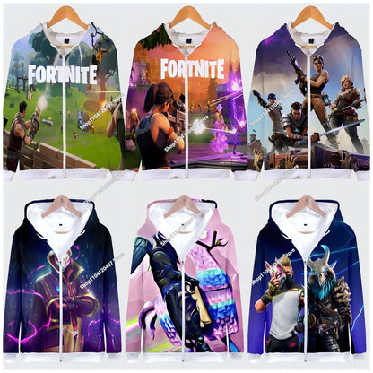 2024 New Game Zipper Hoodie, Children's Sweatshirt Fortnite Pullover Sweatshirts, Fashion Boys and Girls Clothing