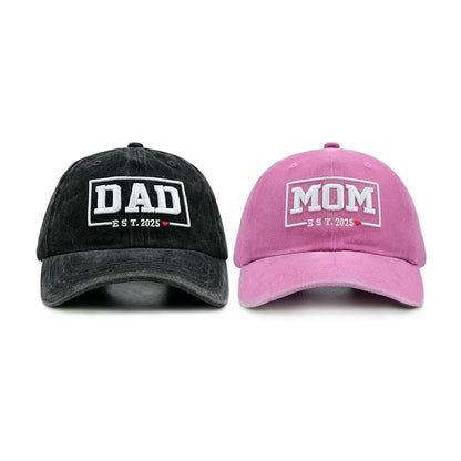 2pcs Retro Washed DAD MOM embroidery Embroidered Baseball Hat for women,Outdoor Sport Adjustable Sunshade breathable driver caps