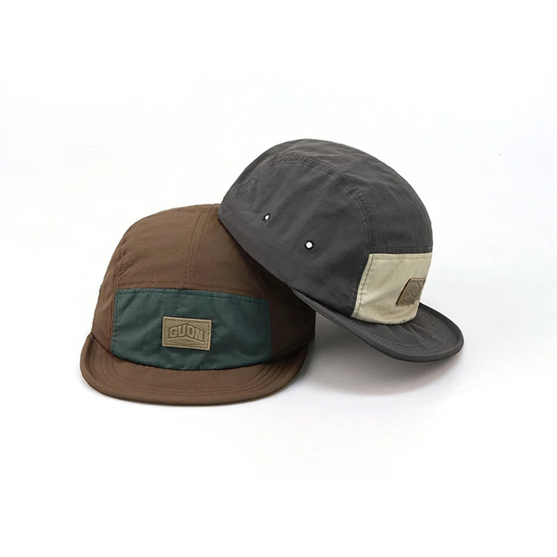Zomerse, dunne, ademende en sneldrogende baseballpet voor mannen en vrouwen, voor outdooravonturen en bescherming tegen de zon, met korte klep en 5 flappen, geschikt voor wandeltochten