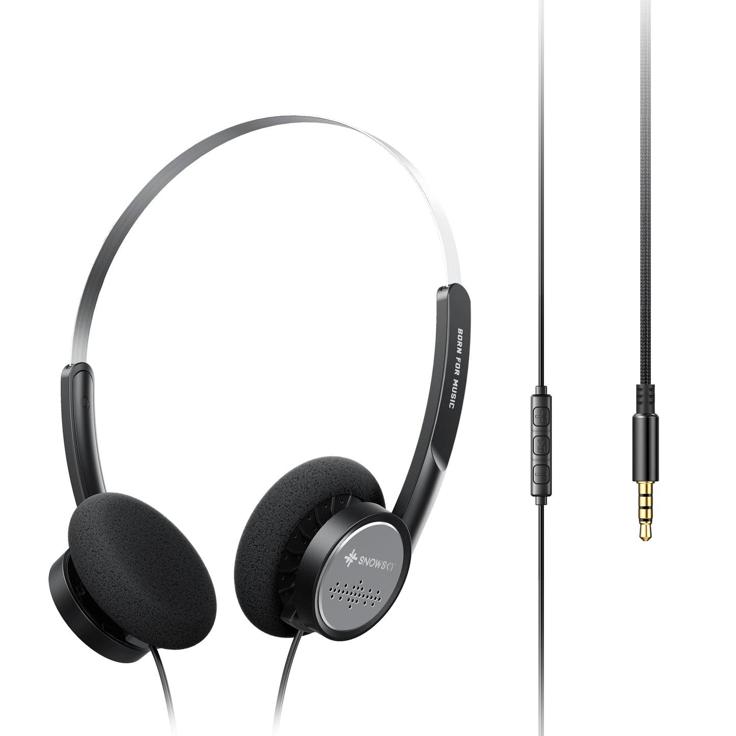 Snowsky/FiiO Wind 3.5mm ON-Ear Headphones for Recording Gaming with Microphone, 40mm Diaphragms driver, HiFi Sound