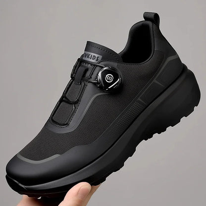 Zapatillas deportivas de running para hombre, ligeras, cómodas y versátiles, de color liso y con cierre ajustable para montañismo