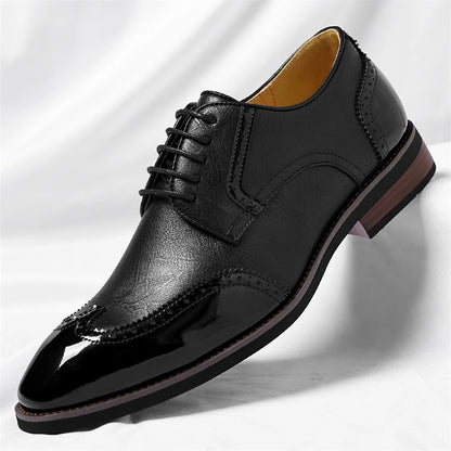 PU Leather Men's Oxford Shoes Heightened Formal Casual Shoes Business Male Suit Shoes New Design Derby Footwear Walking Sneakers