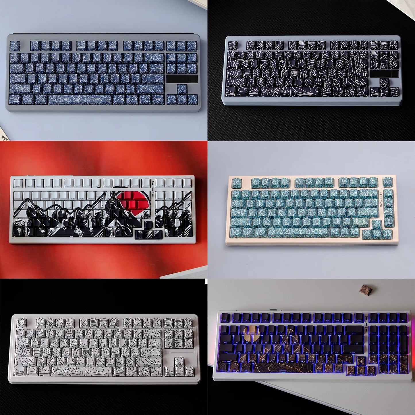 KYOMOT 135 Keys PBT Side Print Keycap Double Shot Cherry Profile Shine Through Keycaps for MX Switch Games Mechanical Keyboard