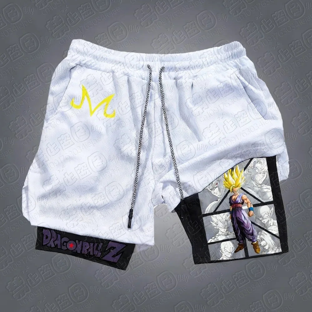 Dragon Ball Anime Printed Shorts Man Summer 2026 Sports Quick-drying Women's Breathable Casual Two-in-one Sports Running Pants