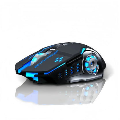 Ratón gaming inalámbrico recargable – Bluetooth/USB silencioso, retroiluminación RGB, e-sports para PC