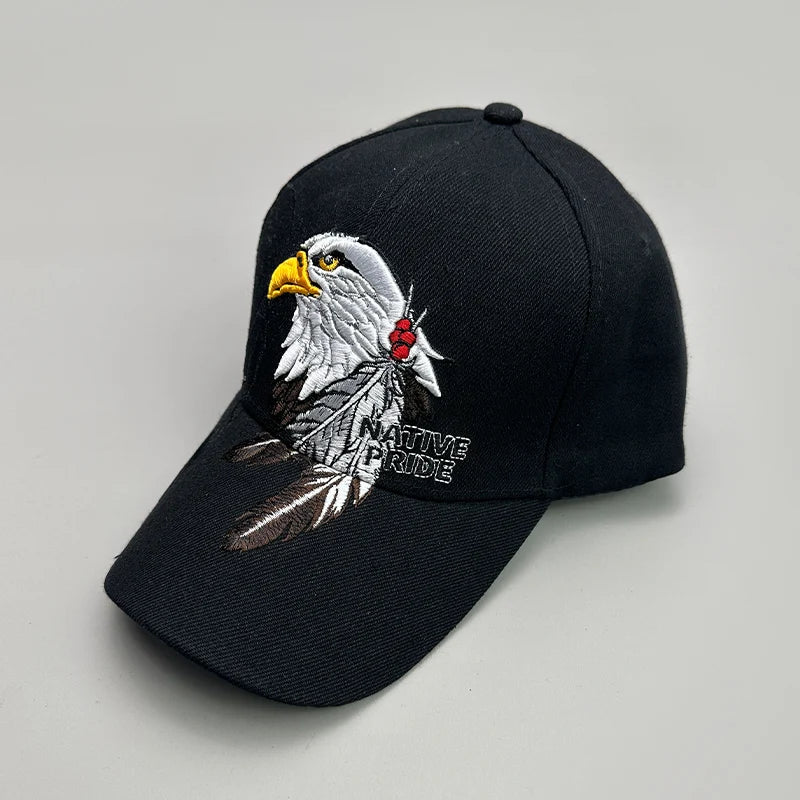Hvedeaks Ørn Broderi Baseballkasketter Nye Herre Dame Mode Åndbar Solskærm Snapback Hardtop-kasketter Alsidige Street-ins
